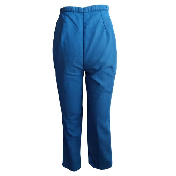 Vintage Women's Farm Jeans Capri High-Waisted Stetch Denim Side Zipper 1960's - Picture 5 of 9